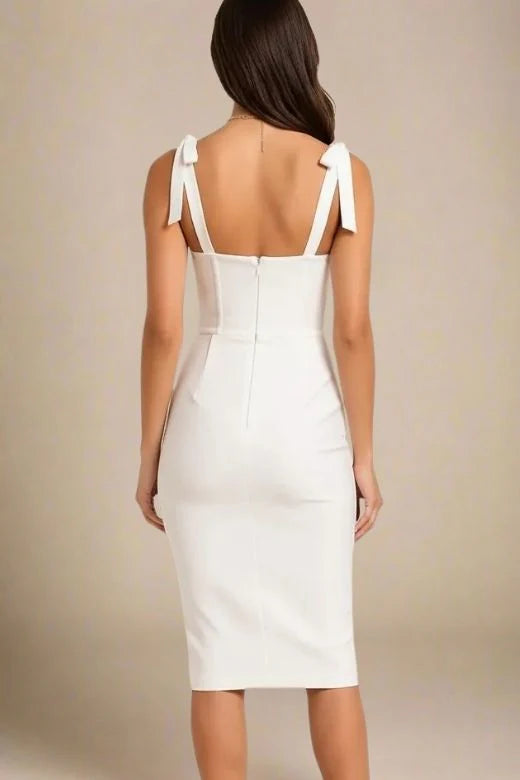 Payton Bandage Dress White Pearl
