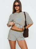 Selvina Terry Towelling Shorts Multi Stripe