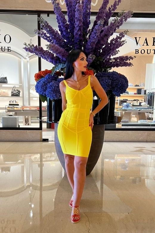 Pip Bandage Mini Dress Sun Yellow
