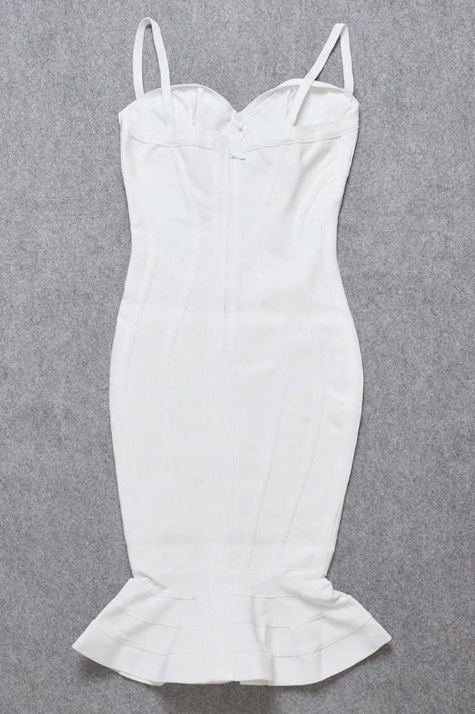 Joy Bandage Midi Dress White Pearl Sale