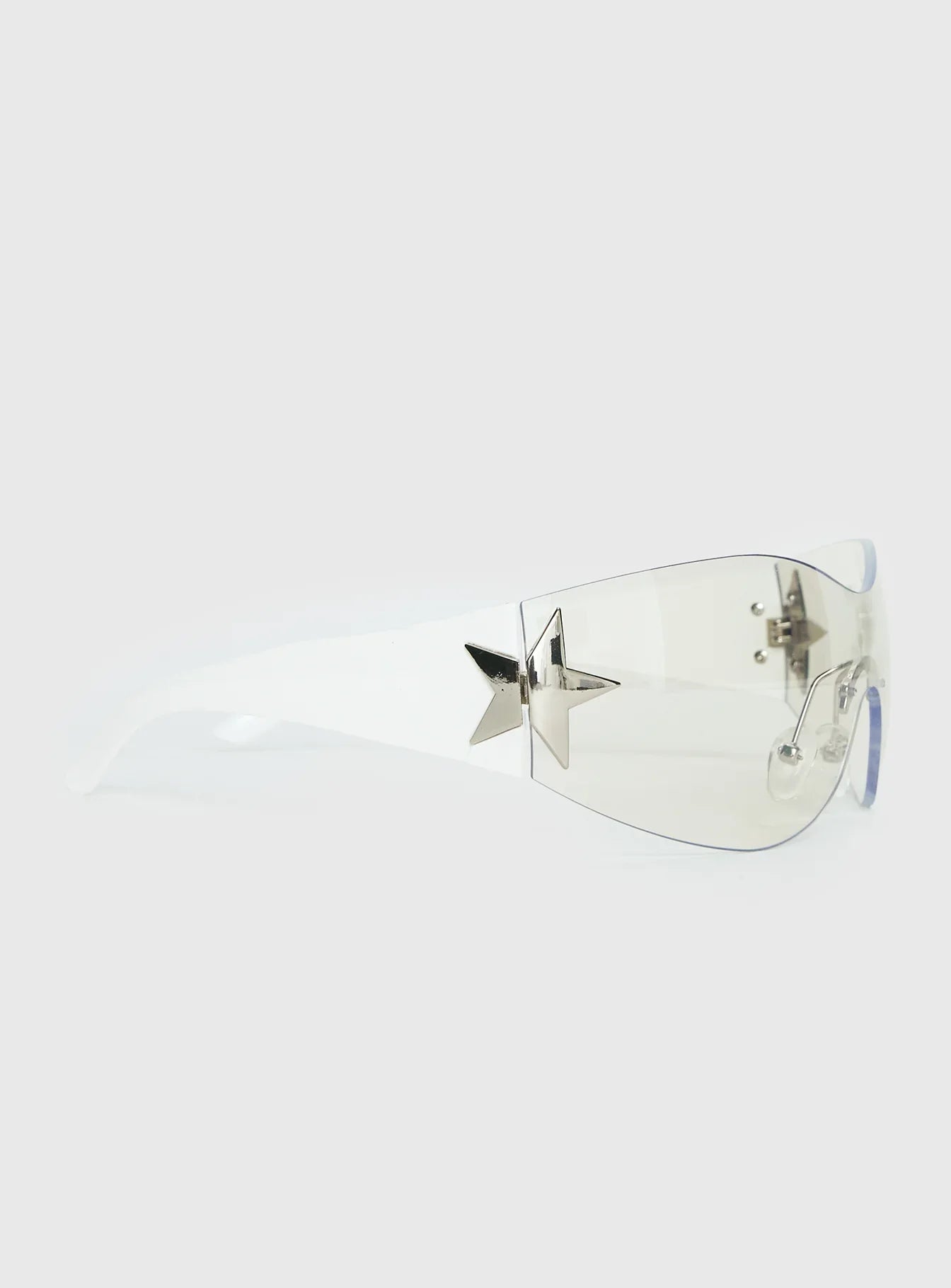 Audree Star Detail Sunglasses Silver Smoke