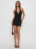 Dignified Tie Neck Playsuit Black