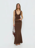 Zespri Lace Jersey Top Brown