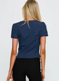Isolda Top Navy Polka