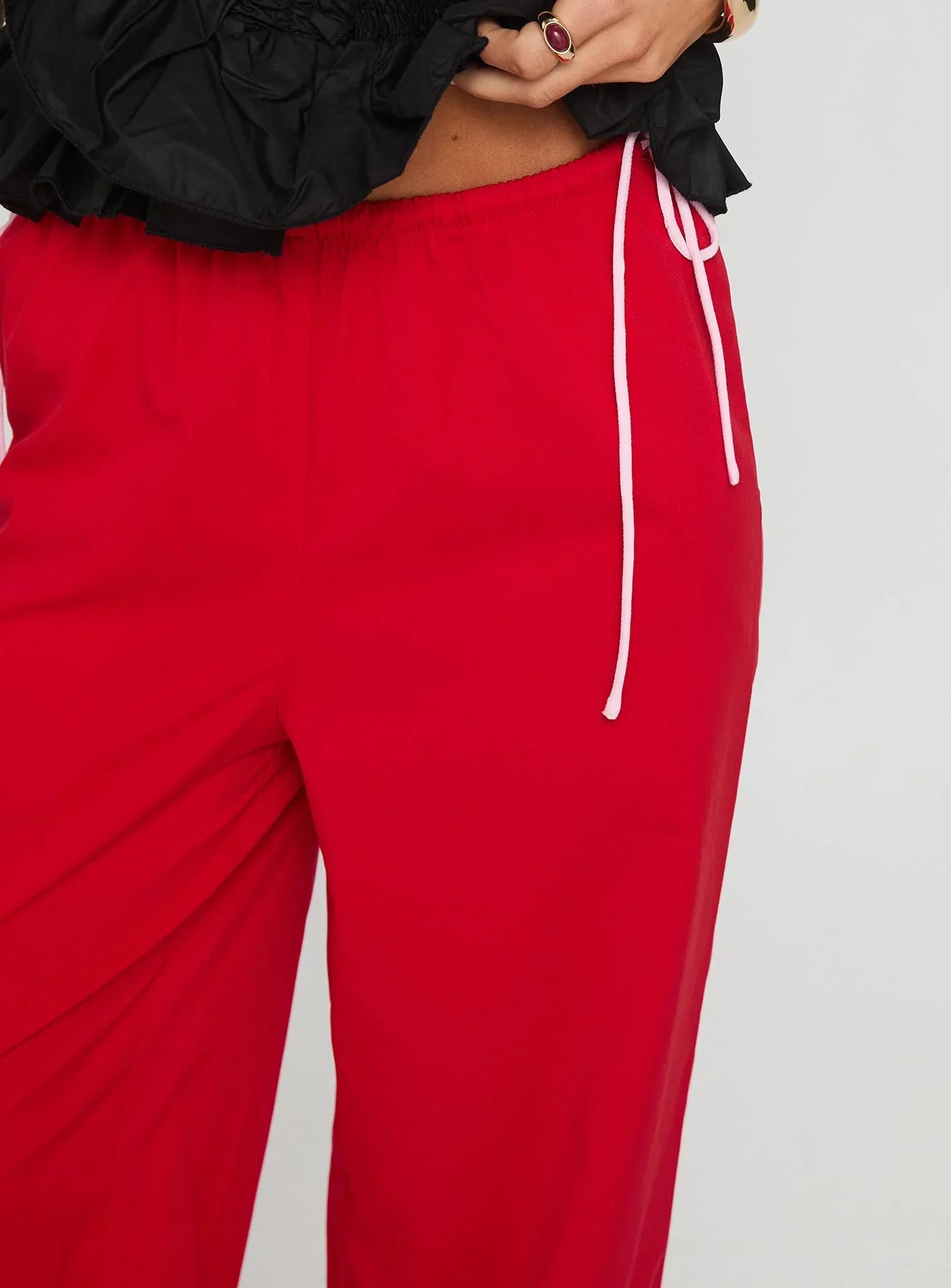 Sweet As Sugar Bow Pants Red Pink