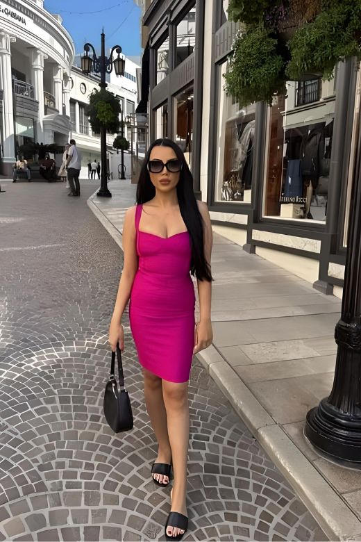 Heidi Bandage Mini Dress Magenta Pink