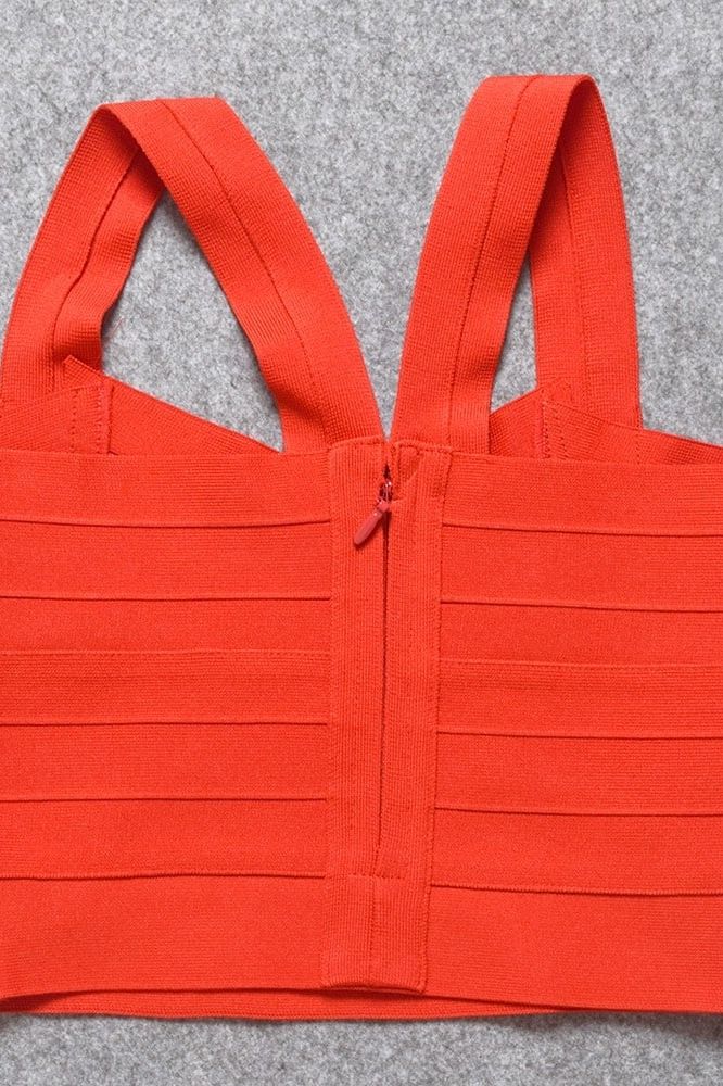 Jay Bandage Crop Top Lipstick Red