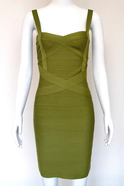 Heidi Bandage Mini Dress Army Green