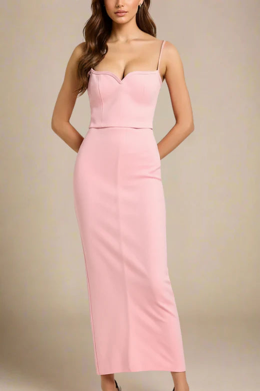 Blanche Bandage Maxi Dress Dusty Pink