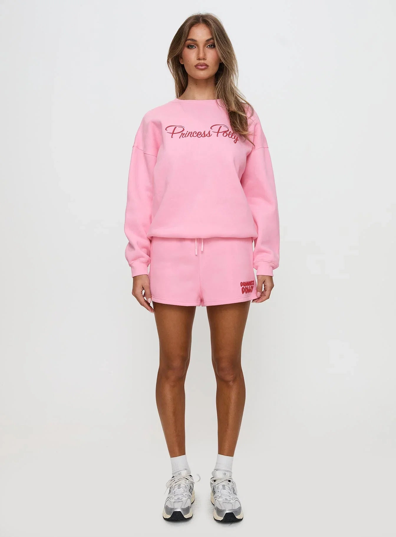 Princess Polly Sweat Short Bubble Text Pink Red