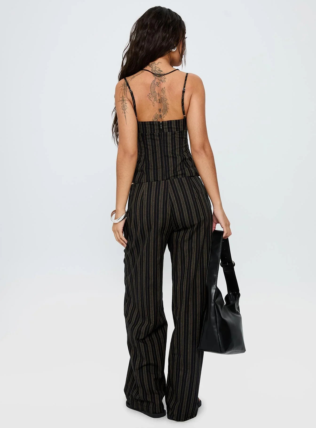 Kierstyn Corset Set Black Stripe Petite
