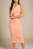 Joi Bodycon Midi Dress Peach
