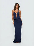 Sungold Halter Maxi Dress Navy