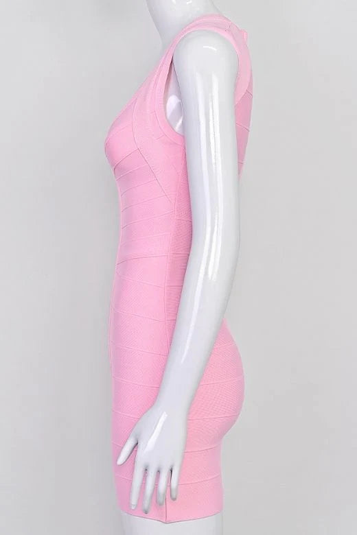 Sabrina Bandage Mini Dress Dusty Pink