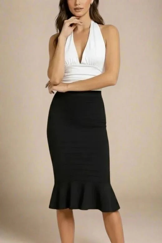 Aby Halter Neck Top White Pearl