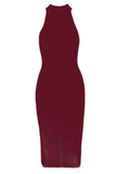 Lea Bandage Midi Dress Red Wine Sale