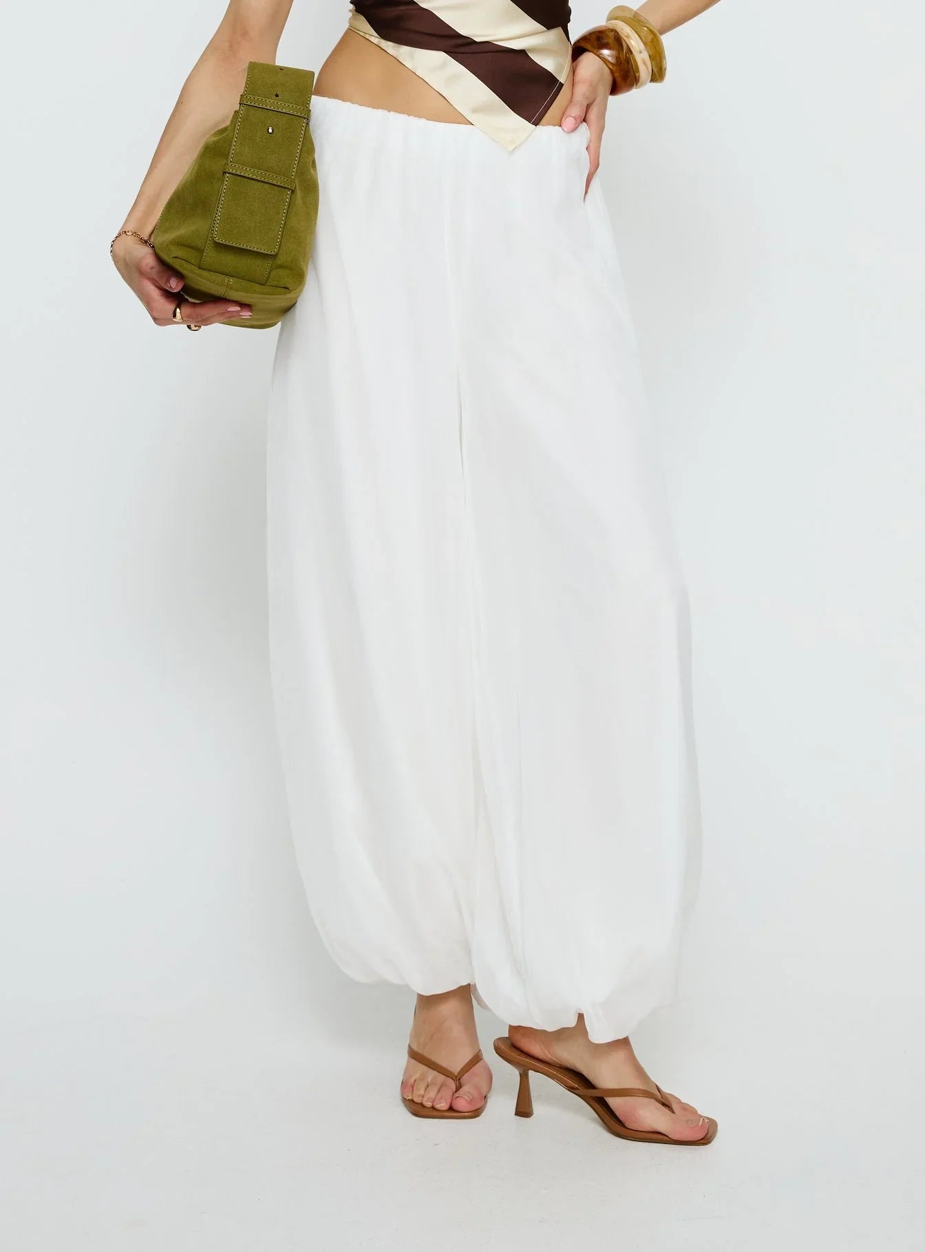 Mirosa Balloon Leg Pants White
