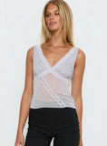 No Place Like Home Lace Trim V-Neck Top Lilac