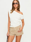 Dreamful Low Rise Mini Denim Shorts Sand Wash