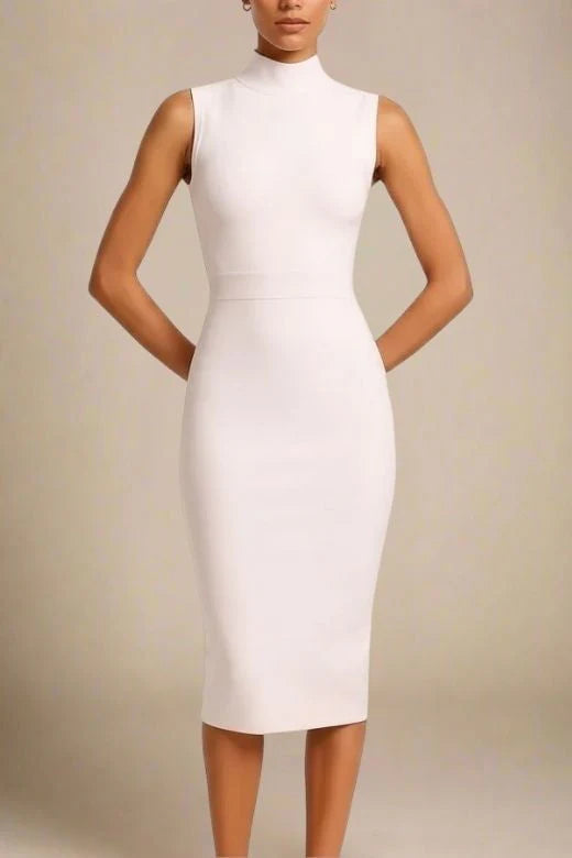 Grace Bandage Midi Dress Cream