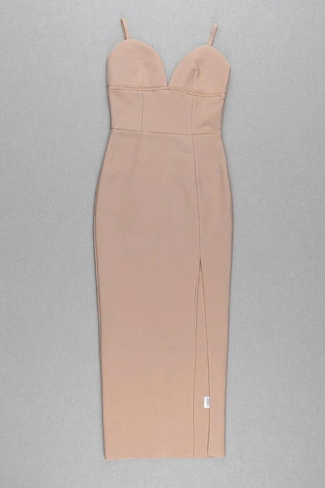 Milan Bandage Midi Dress Nude Sale