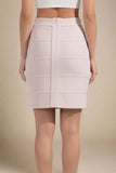 High Waist Bandage Mini Skirt Cream