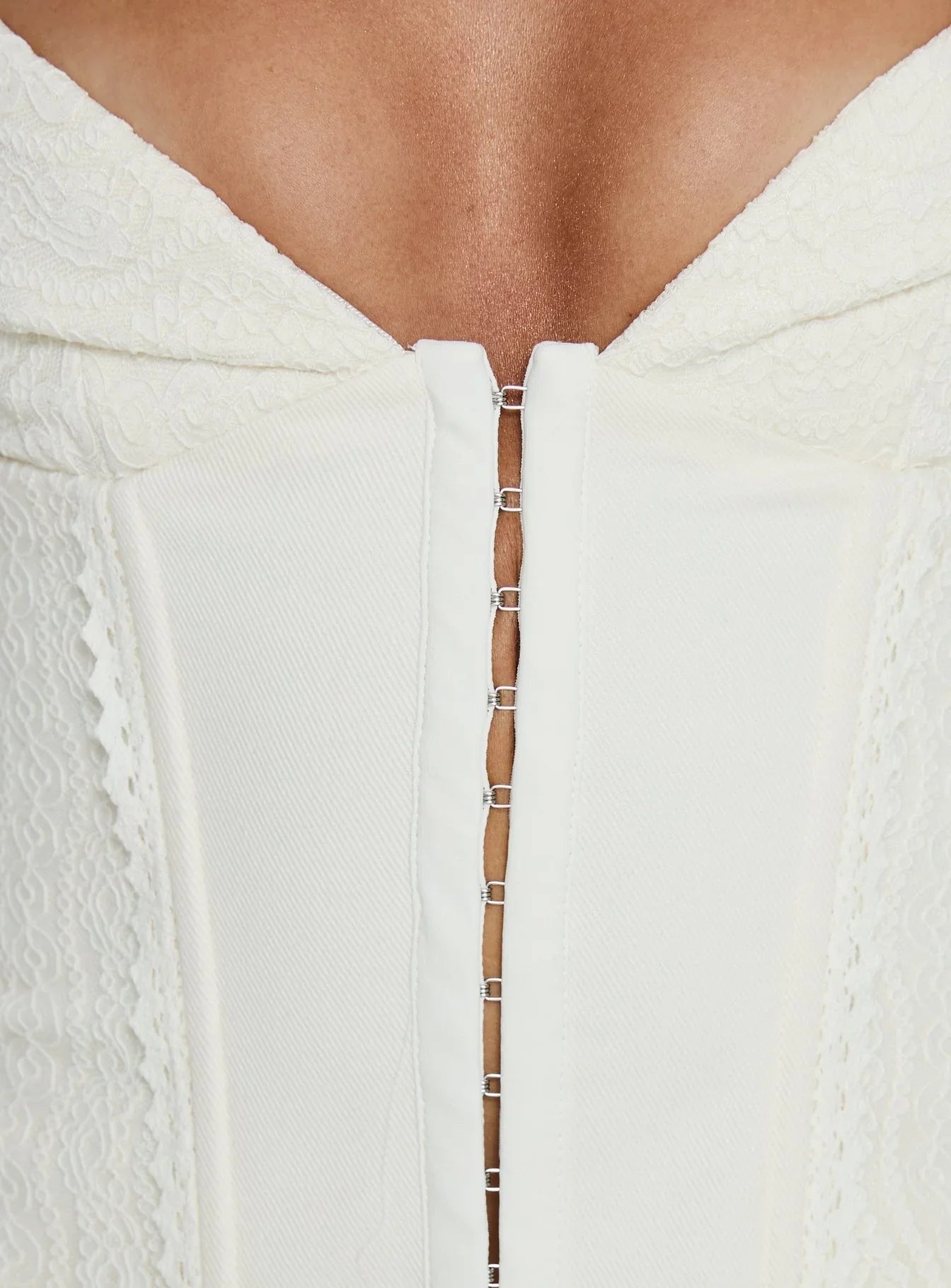 Francee Lace Corset Top Cream