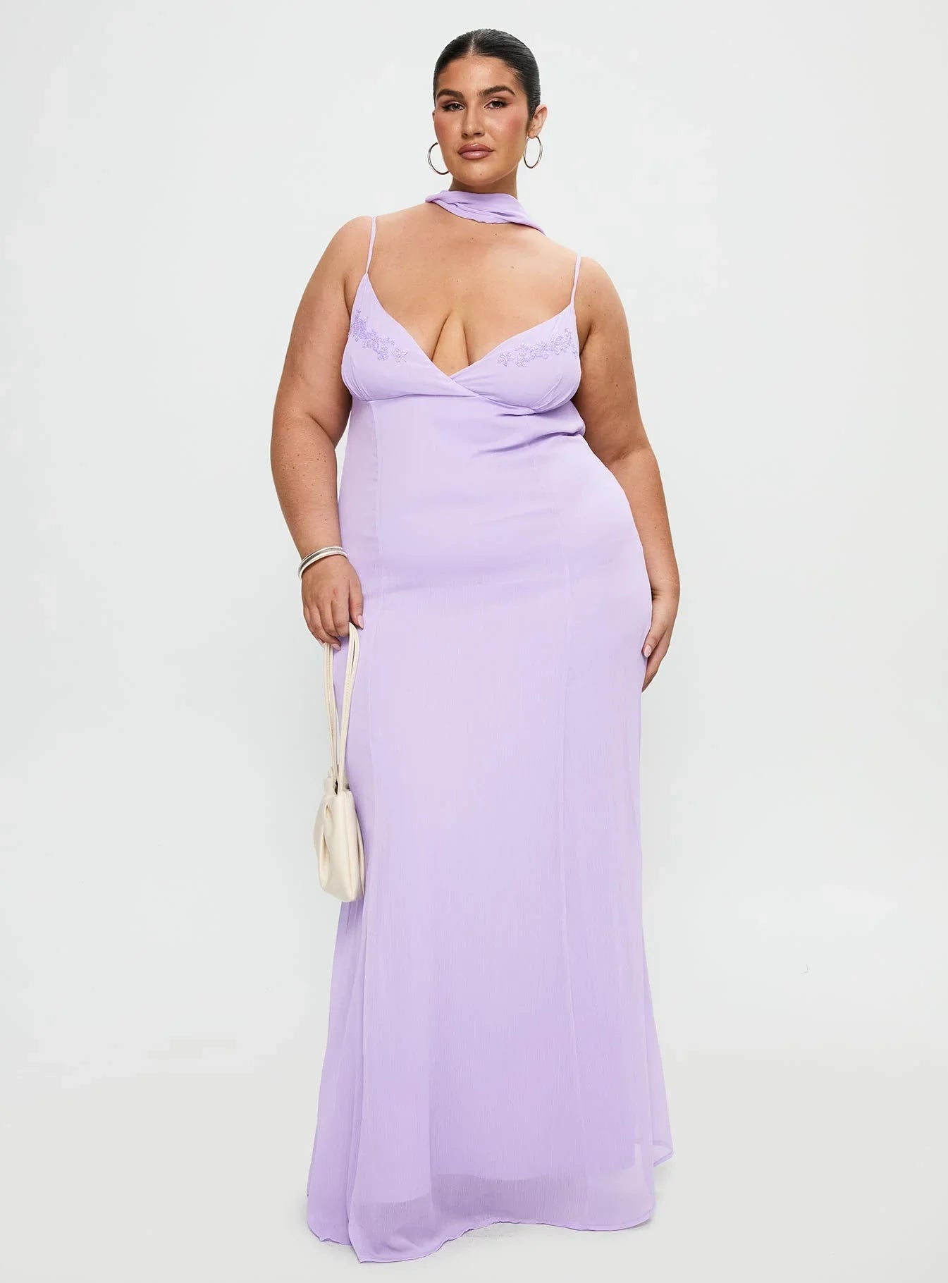 Jadira Scarf Maxi Dress Purple Curve
