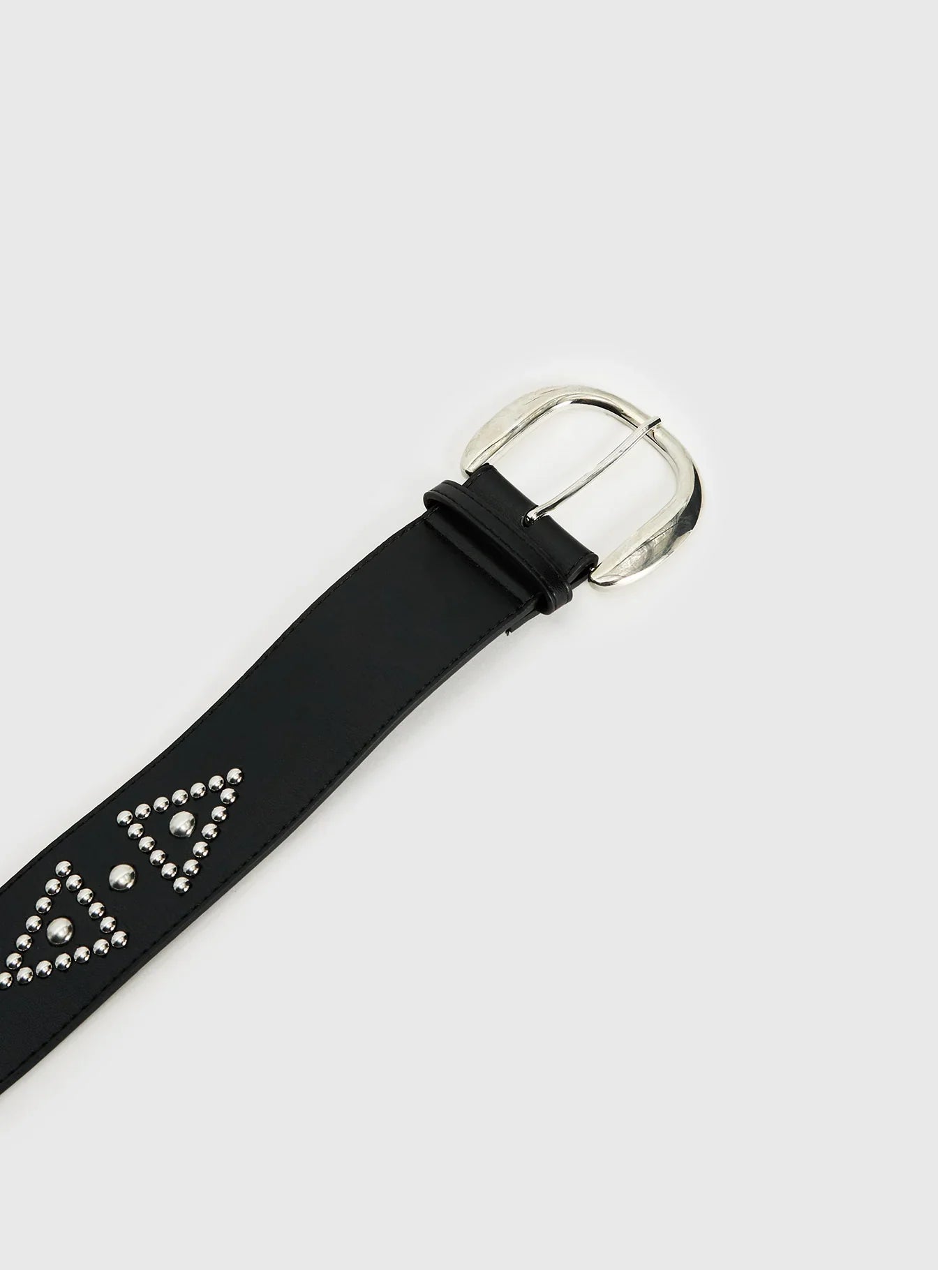 Jordynne Studded Faux Leather Belt Black Silver