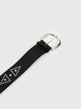 Jordynne Studded Faux Leather Belt Black Silver
