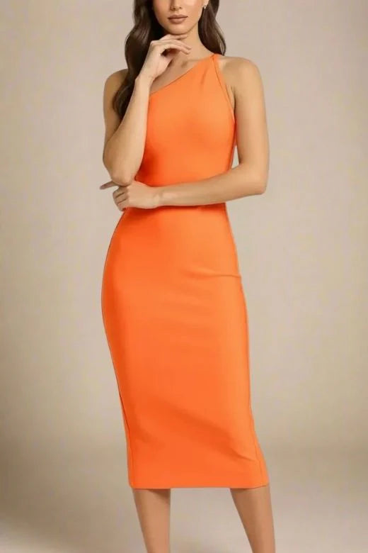 Joi Bodycon Midi Dress Apricot Orange Sale