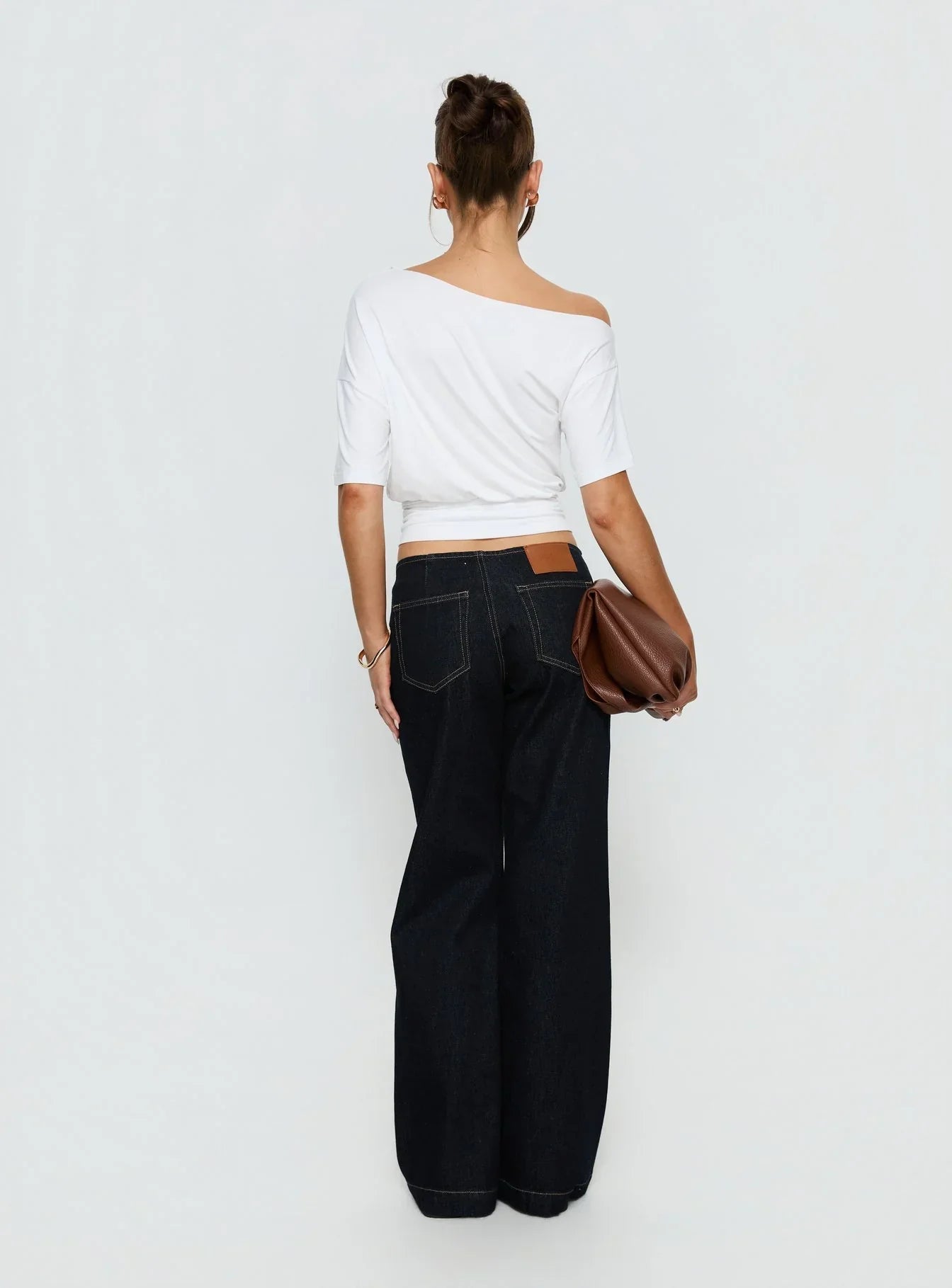 Buenos No Waist Low Rise Straight Leg Jeans Raw Denim