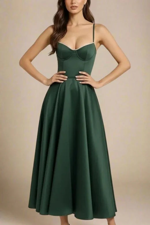 Mavis Midi Dress Emerald Green