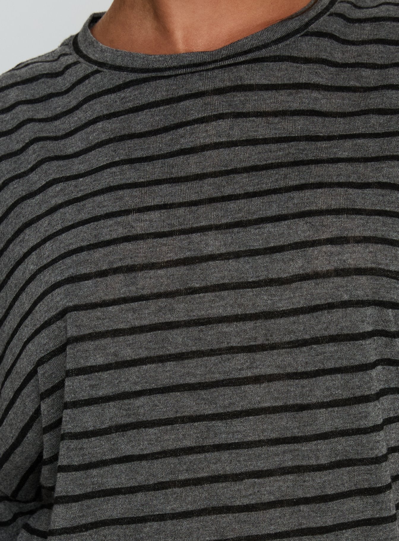 Zaydee Oversized Tee Grey Black Stripe