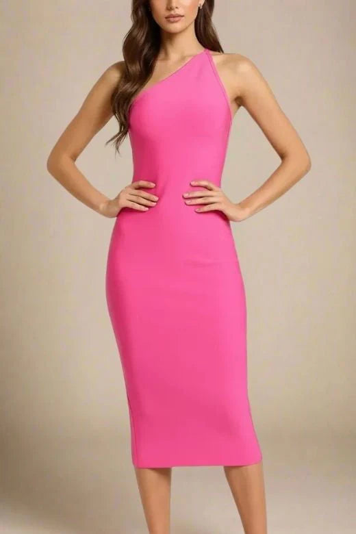 Joi Bodycon Midi Dress Hot Pink