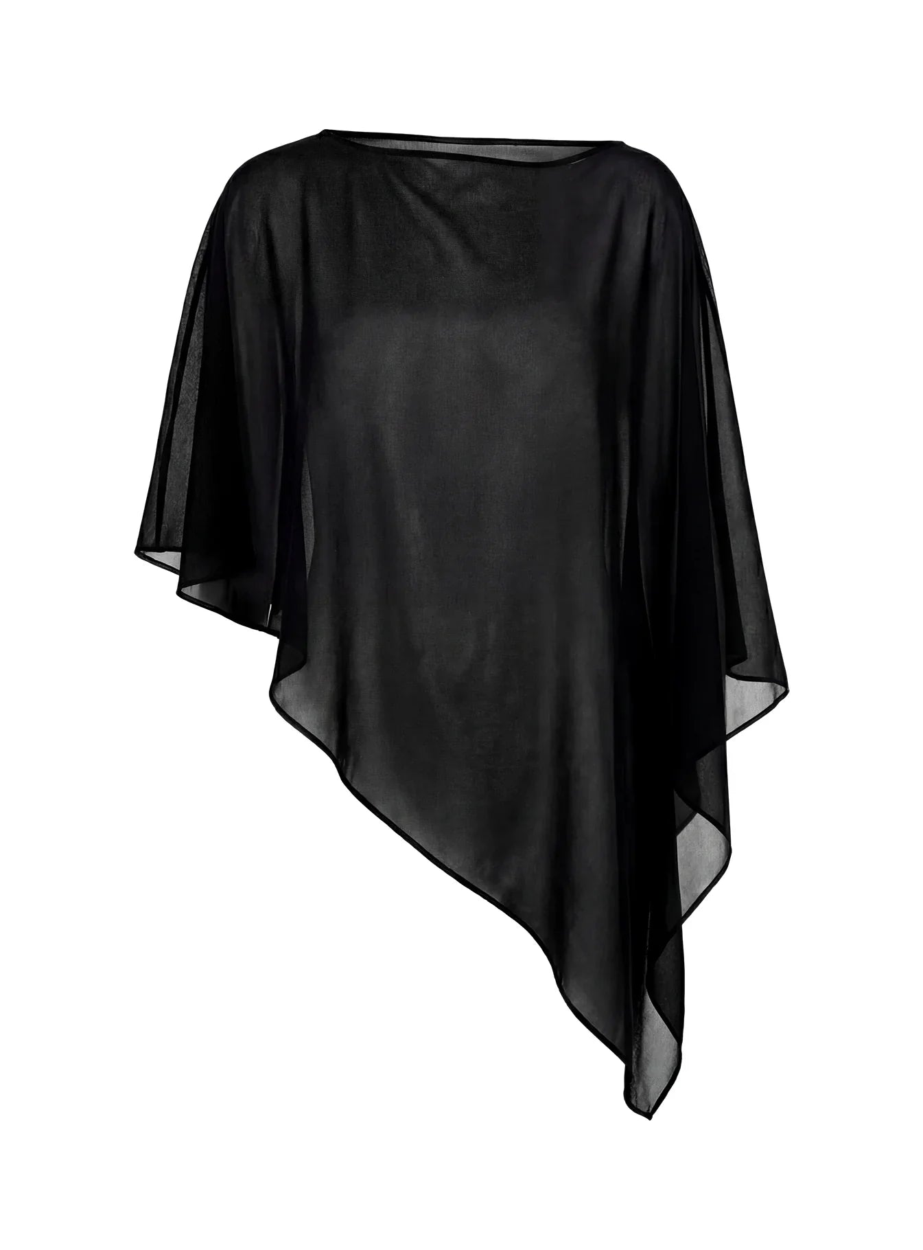 Mairelle Sheer Poncho Black