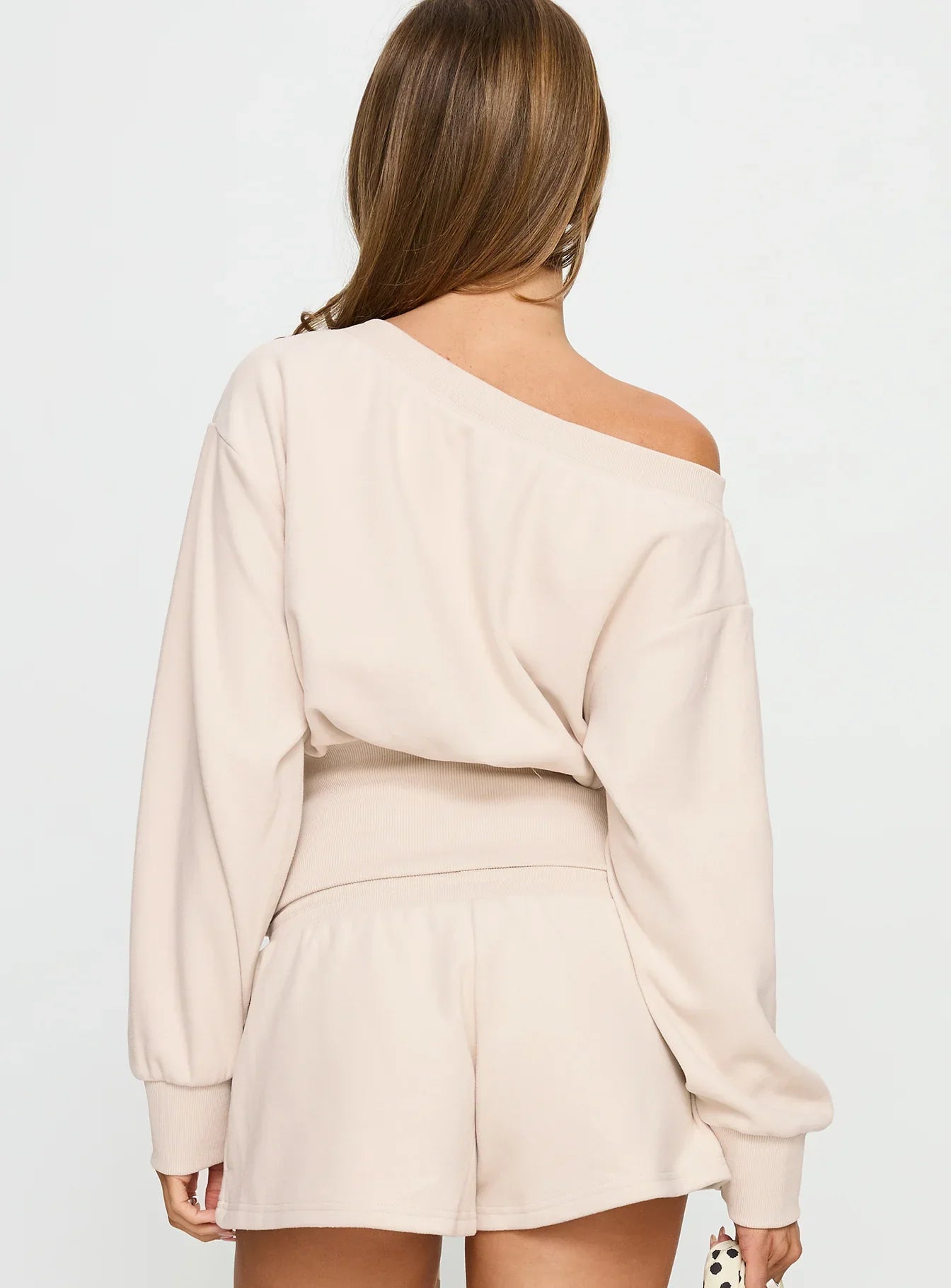 Cassey Off Shoulder Slouchy Jumper Cream