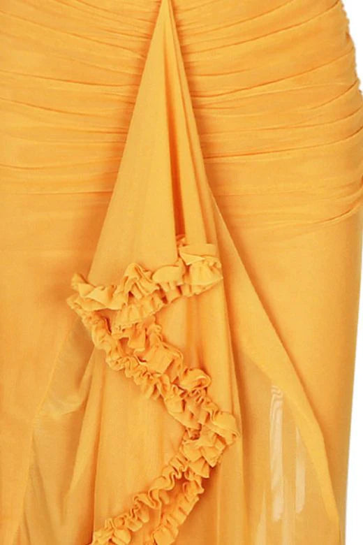 Noah Bodycon Wrap Midi Dress Sun Yellow Sale