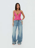 Feel The Vibrations Sequin Top Hot Pink