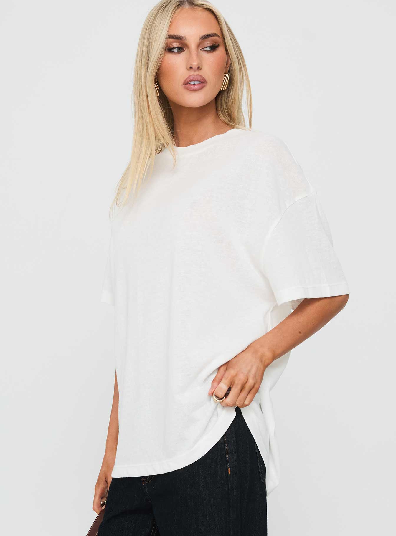 Zaydee Oversized Tee White