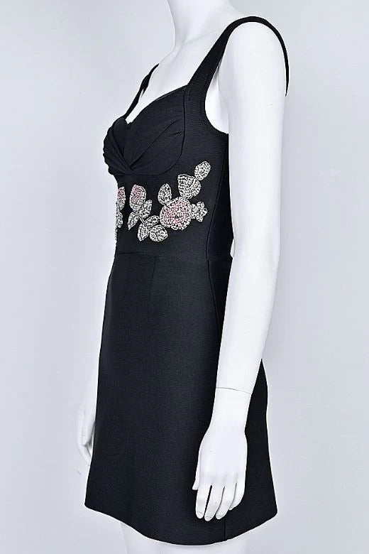 Livia Wrap Bodycon Mini Dress Classic Black