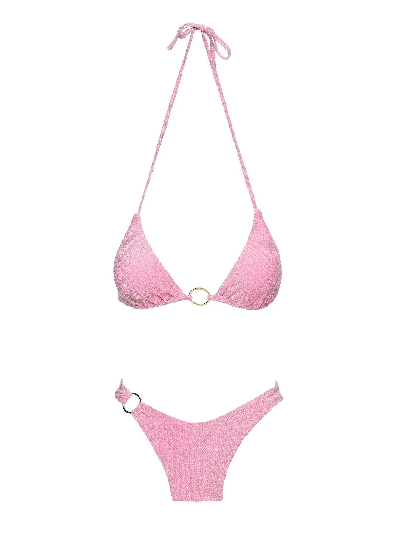 Layla High Cut Cheeky Bikini Bottoms Pink