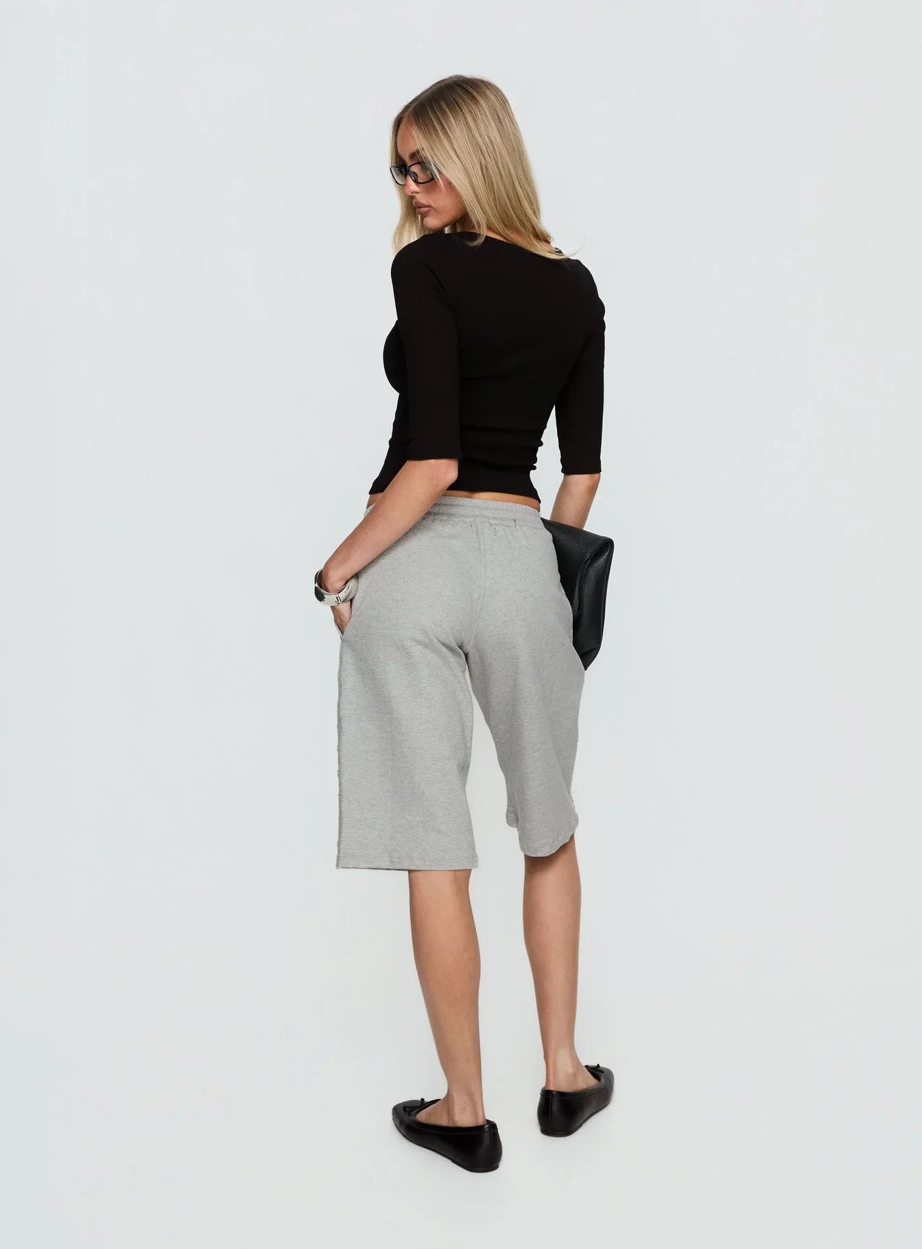 Kether Longline Basketball Studs Short Grey Marle