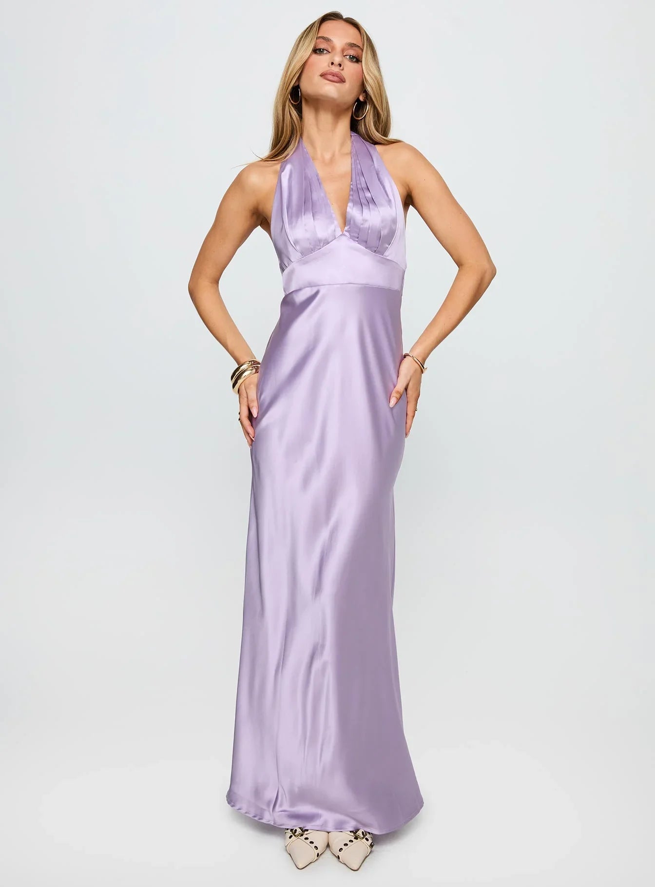 Big Screen Halter Maxi Dress Lilac