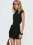 Off Kilter Split Mini Skirt Black