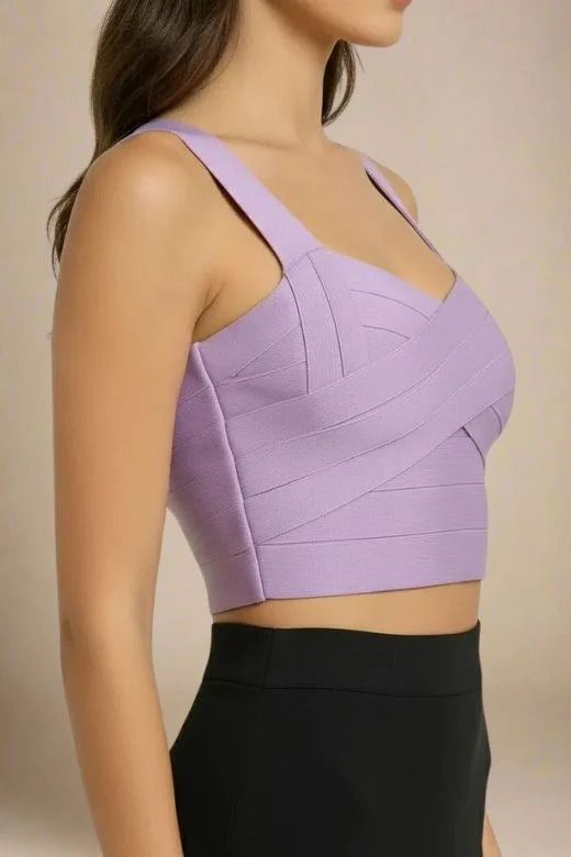 Jay Bandage Crop Top Violet Purple