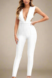 Pia Bandage Pants Jumpsuit White Pearl