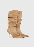Such A Charmer Faux Suede Scrunch Boot Tan
