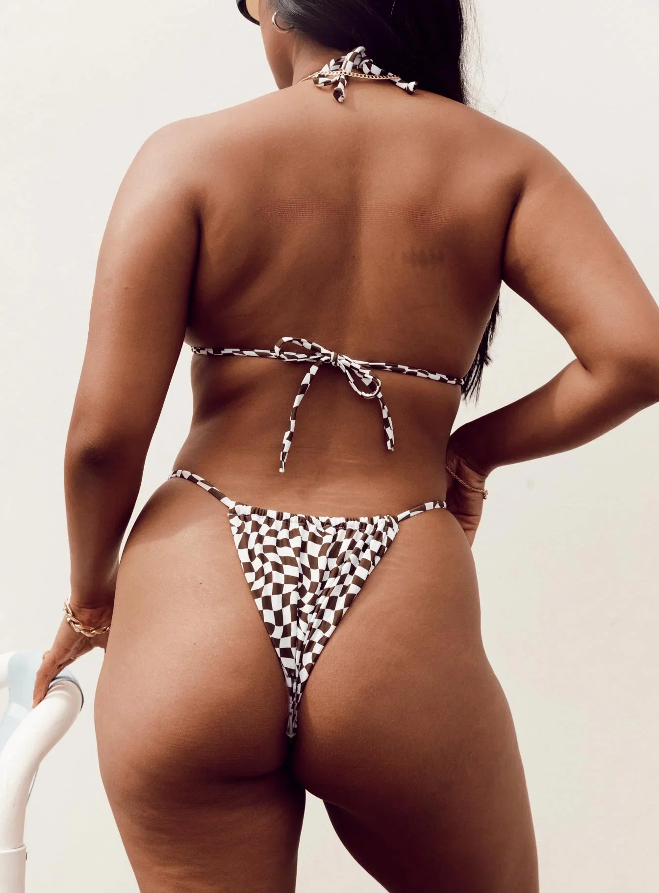 Cali Bikini Top Brown White