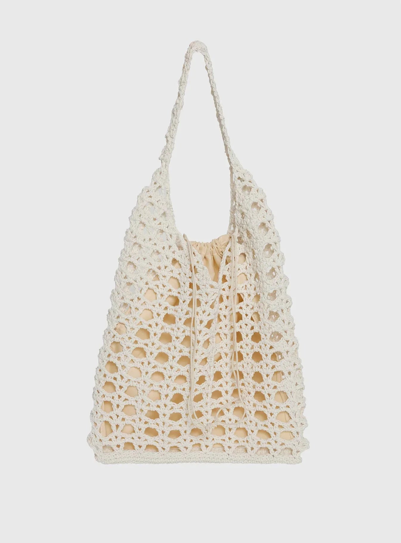 Annalissa Crochet Tote Bag White